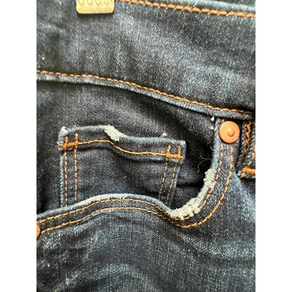 LOFT Jeans Women 12/31 Blue Modern Skinny Dark Wash Stretch Denim Distressed - Picture 5 of 10